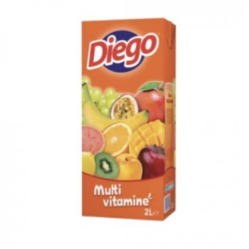 4 packs de 6 briques Diego Multivitaminé 2L - 24 briques 2L